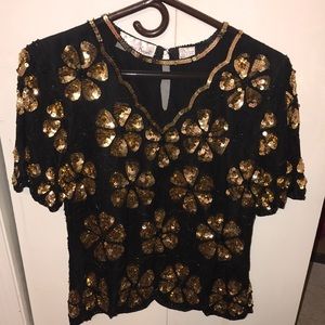 offers? BLACK & GOLD SEQUIN TOP